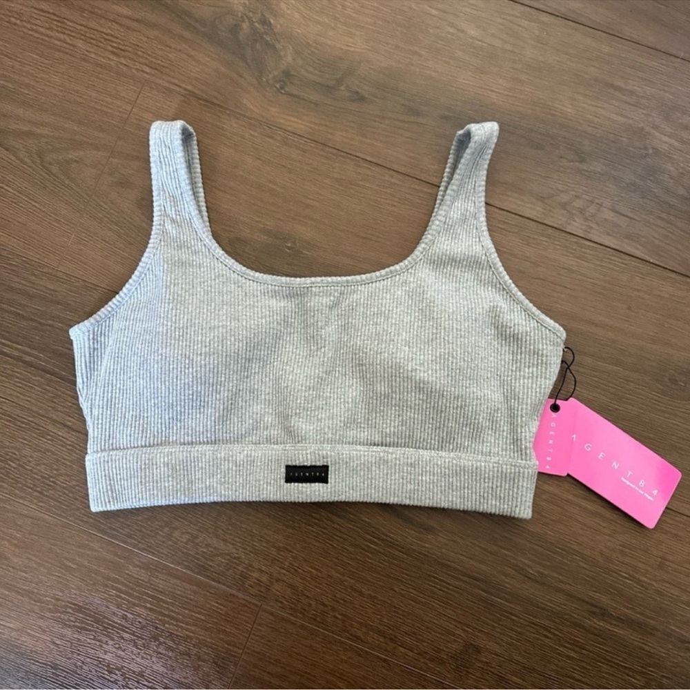 Women's Gray Ribbed Bralette